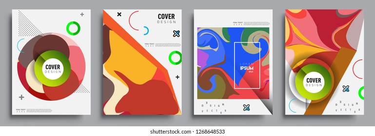 Modern abstract covers set. Cool gradient shapes composition, vector covers design.