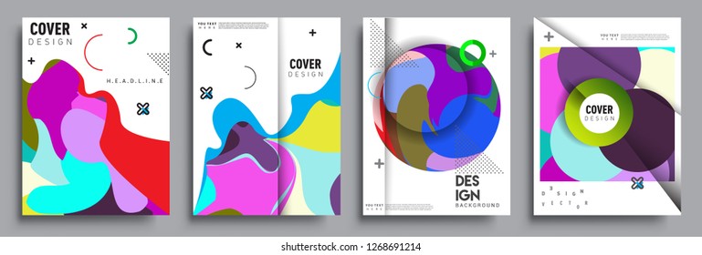Modern abstract covers set. Cool gradient shapes composition, vector covers design.