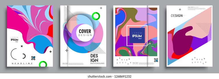 Modern abstract covers set. Cool gradient shapes composition, vector covers design.