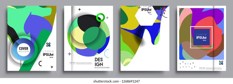 Modern abstract covers set. Cool gradient shapes composition, vector covers design.
