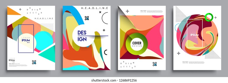 Modern abstract covers set. Cool gradient shapes composition, vector covers design.