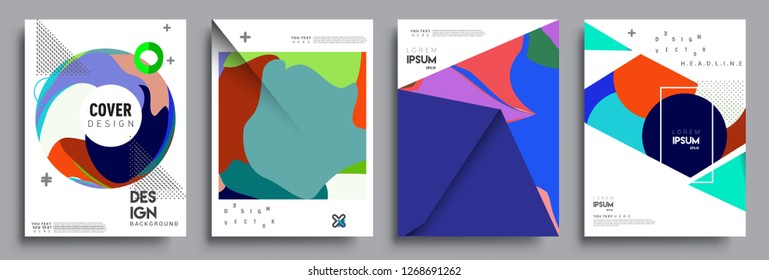 Modern abstract covers set. Cool gradient shapes composition, vector covers design.