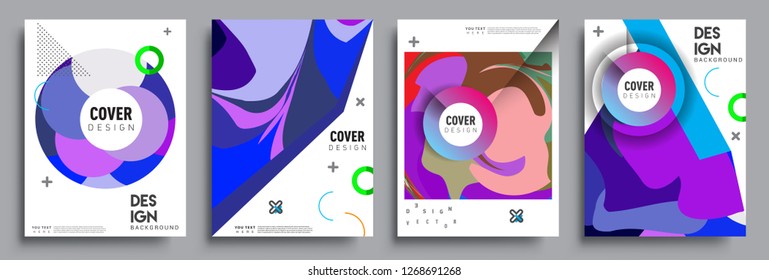 Modern abstract covers set. Cool gradient shapes composition, vector covers design.
