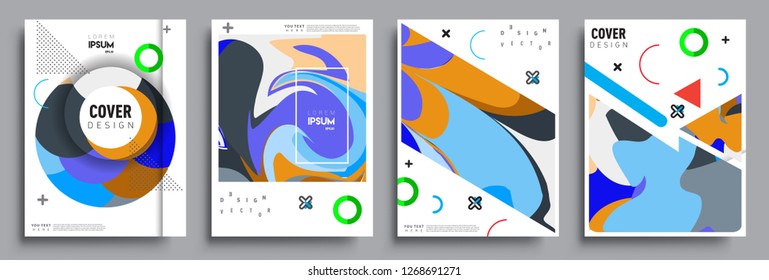 Modern abstract covers set. Cool gradient shapes composition, vector covers design.