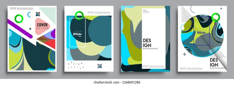 Modern abstract covers set. Cool gradient shapes composition, vector covers design.