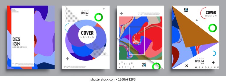 Modern abstract covers set. Cool gradient shapes composition, vector covers design.