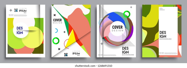 Modern abstract covers set. Cool gradient shapes composition, vector covers design.