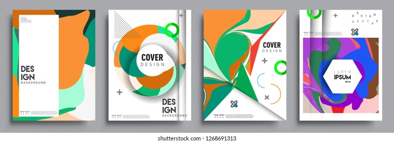 Modern abstract covers set. Cool gradient shapes composition, vector covers design.