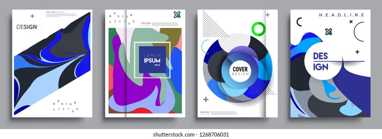 Modern abstract covers set. Cool gradient shapes composition, vector covers design.