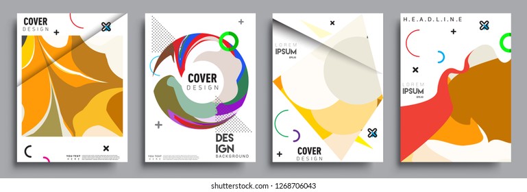 Modern abstract covers set. Cool gradient shapes composition, vector covers design.