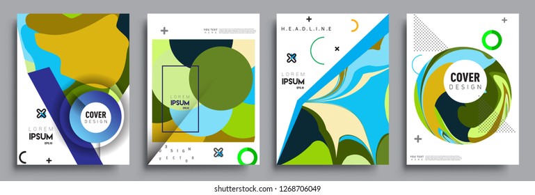 Modern abstract covers set. Cool gradient shapes composition, vector covers design.