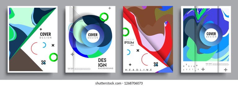 Modern abstract covers set. Cool gradient shapes composition, vector covers design.