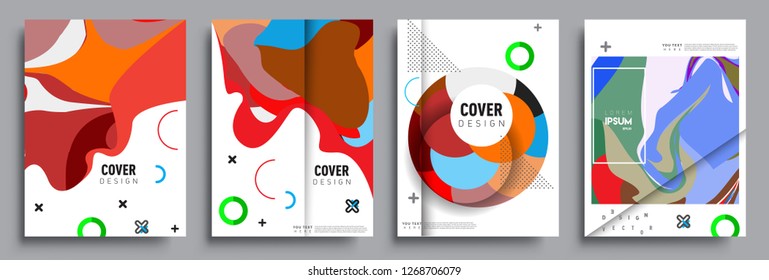 Modern abstract covers set. Cool gradient shapes composition, vector covers design.