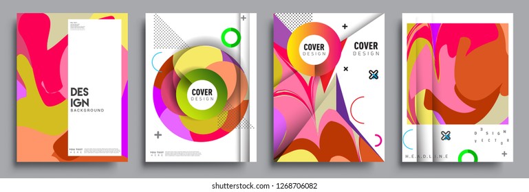 Modern abstract covers set. Cool gradient shapes composition, vector covers design.