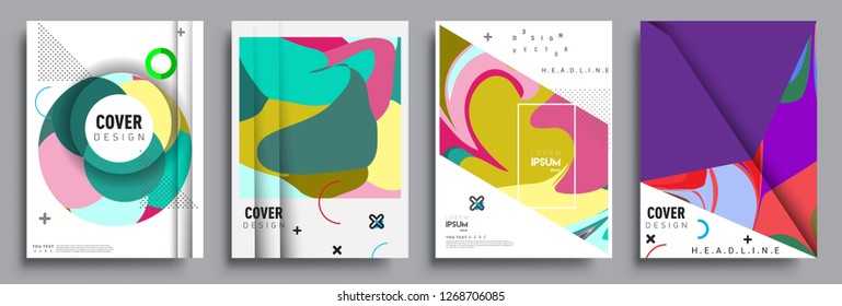 Modern abstract covers set. Cool gradient shapes composition, vector covers design.