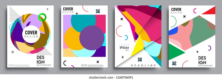 Modern abstract covers set. Cool gradient shapes composition, vector covers design.