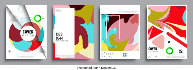 Modern abstract covers set. Cool gradient shapes composition, vector covers design.