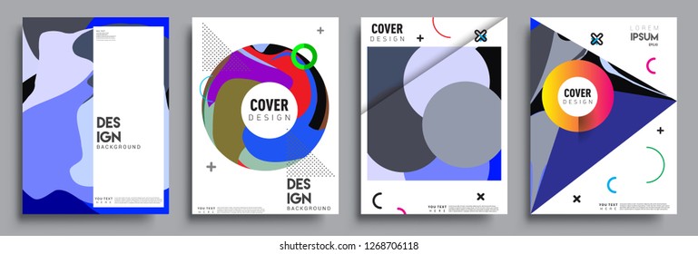 Modern abstract covers set. Cool gradient shapes composition, vector covers design.