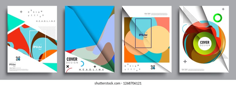 Modern abstract covers set. Cool gradient shapes composition, vector covers design.