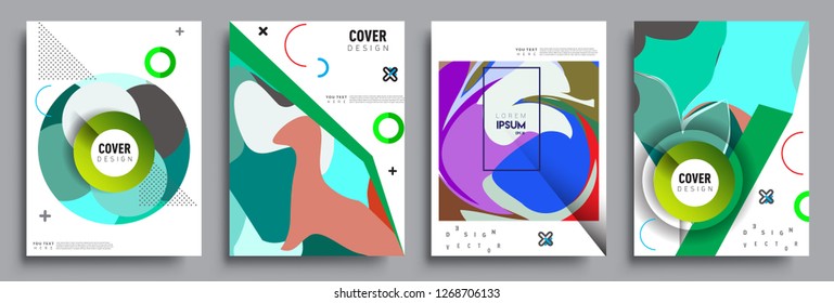 Modern abstract covers set. Cool gradient shapes composition, vector covers design.