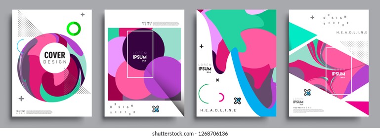 Modern abstract covers set. Cool gradient shapes composition, vector covers design.