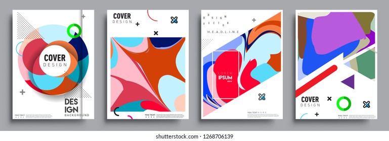 Modern abstract covers set. Cool gradient shapes composition, vector covers design.