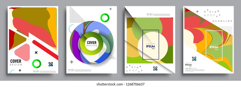 Modern abstract covers set. Cool gradient shapes composition, vector covers design.