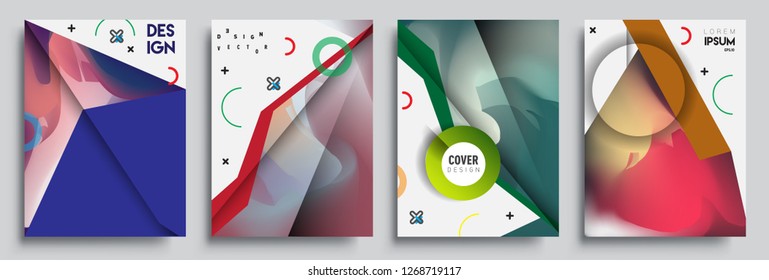 Modern abstract covers set. Cool gradient shapes composition, vector covers design.