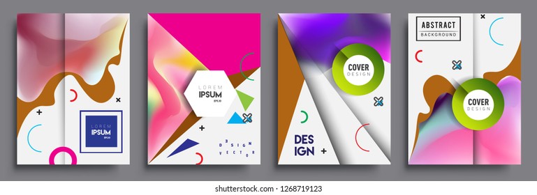 Modern abstract covers set. Cool gradient shapes composition, vector covers design.