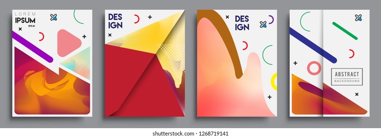 Modern abstract covers set. Cool gradient shapes composition, vector covers design.