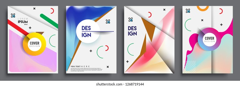 Modern abstract covers set. Cool gradient shapes composition, vector covers design.