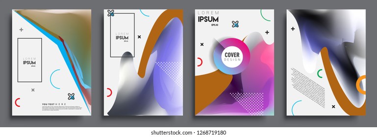 Modern abstract covers set. Cool gradient shapes composition, vector covers design.