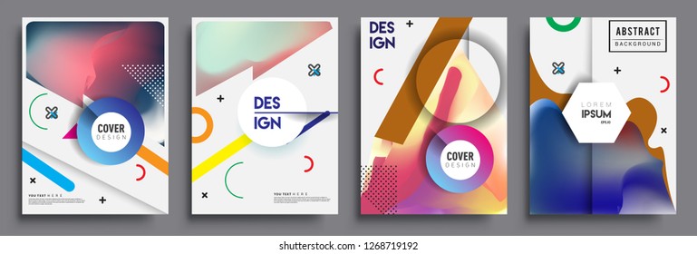 Modern abstract covers set. Cool gradient shapes composition, vector covers design.