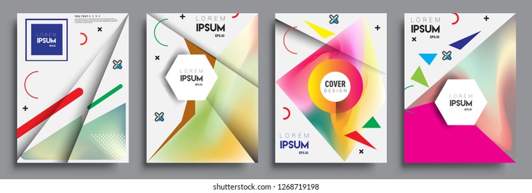 Modern abstract covers set. Cool gradient shapes composition, vector covers design.
