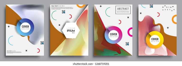 Modern abstract covers set. Cool gradient shapes composition, vector covers design.