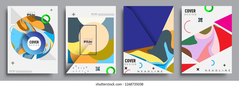 Modern abstract covers set. Cool gradient shapes composition, vector covers design.