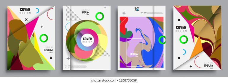 Modern abstract covers set. Cool gradient shapes composition, vector covers design.