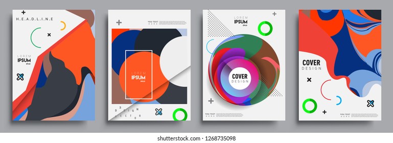 Modern abstract covers set. Cool gradient shapes composition, vector covers design.
