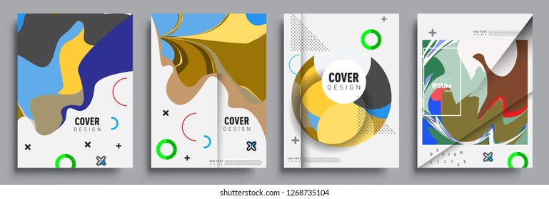Modern abstract covers set. Cool gradient shapes composition, vector covers design.