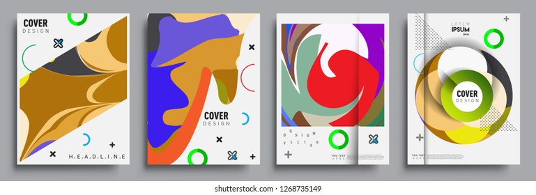 Modern abstract covers set. Cool gradient shapes composition, vector covers design.