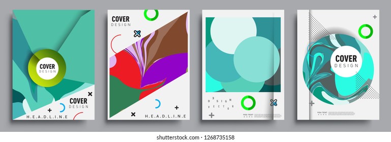 Modern abstract covers set. Cool gradient shapes composition, vector covers design.