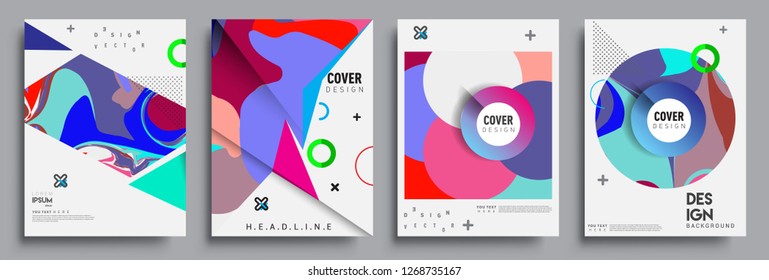 Modern abstract covers set. Cool gradient shapes composition, vector covers design.