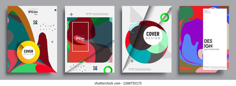 Modern abstract covers set. Cool gradient shapes composition, vector covers design.