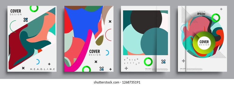 Modern abstract covers set. Cool gradient shapes composition, vector covers design.