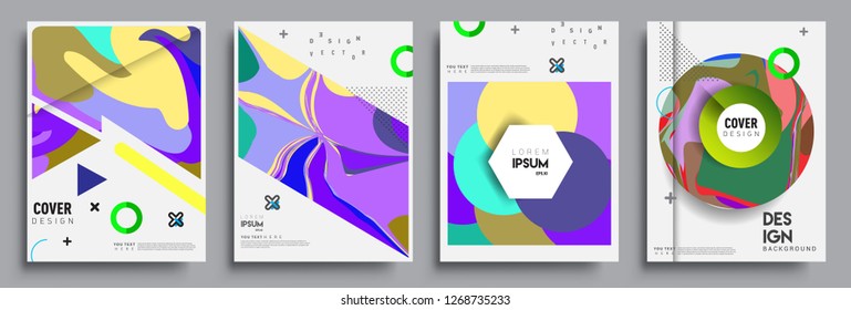 Modern abstract covers set. Cool gradient shapes composition, vector covers design.