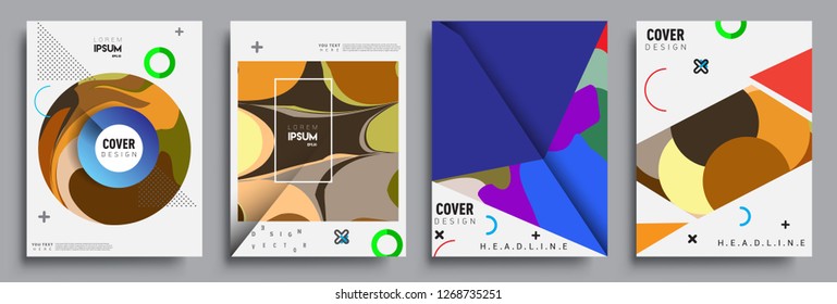 Modern abstract covers set. Cool gradient shapes composition, vector covers design.