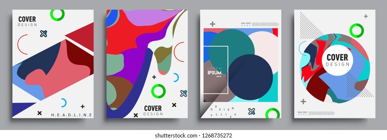 Modern abstract covers set. Cool gradient shapes composition, vector covers design.