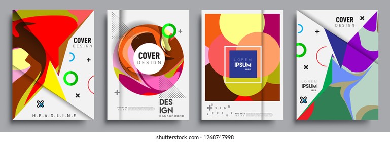 Modern abstract covers set. Cool gradient shapes composition, vector covers design.