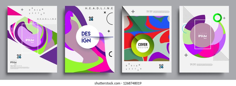 Modern abstract covers set. Cool gradient shapes composition, vector covers design.