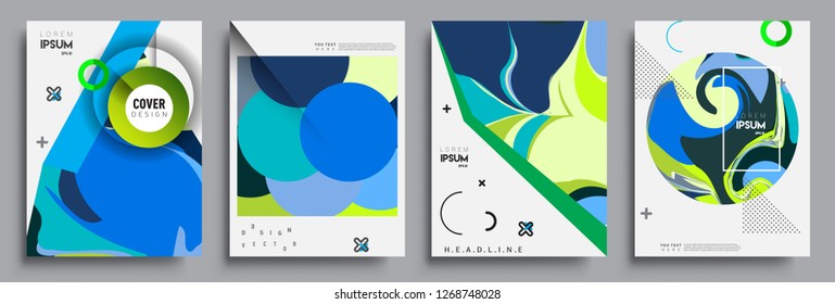 Modern abstract covers set. Cool gradient shapes composition, vector covers design.